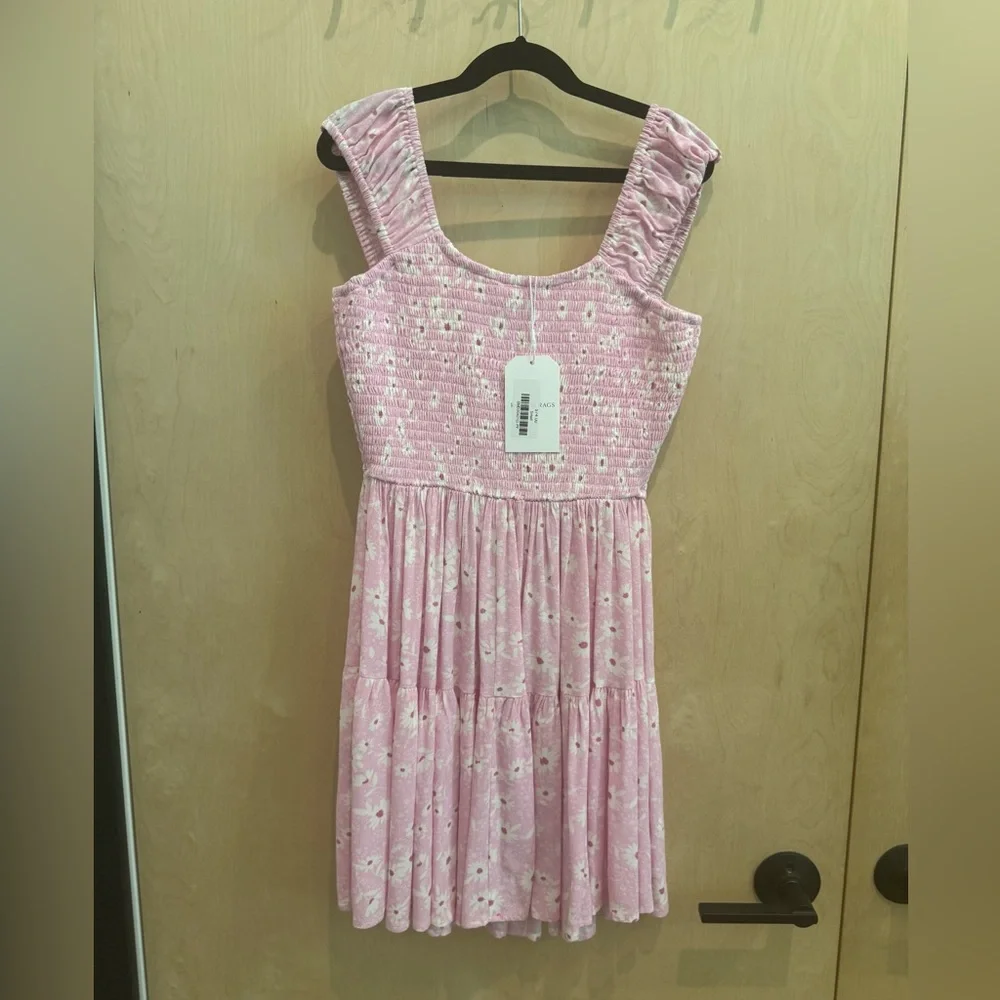 NWT Pink and White Smocked Top Dress
